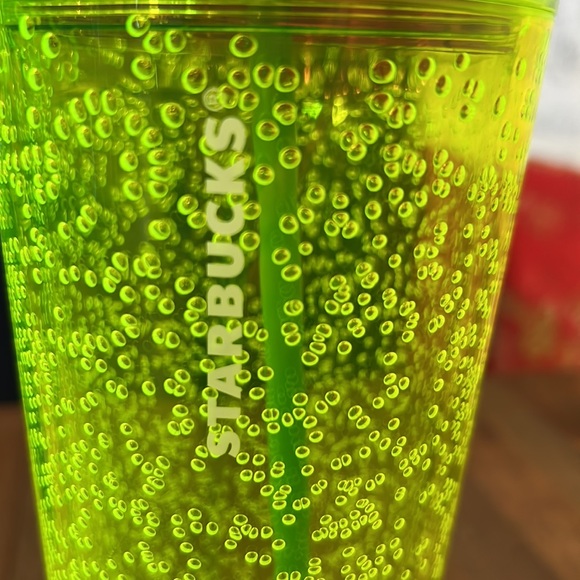 Green bubble Starbucks cup 24oz with purple lid - Picture 2 of 3